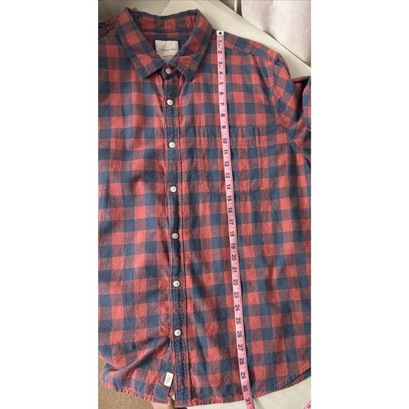 American Eagle Super Soft Blue Coral Check Long Sleeve Shirt Men's Size XXL - Picture 13 of 14